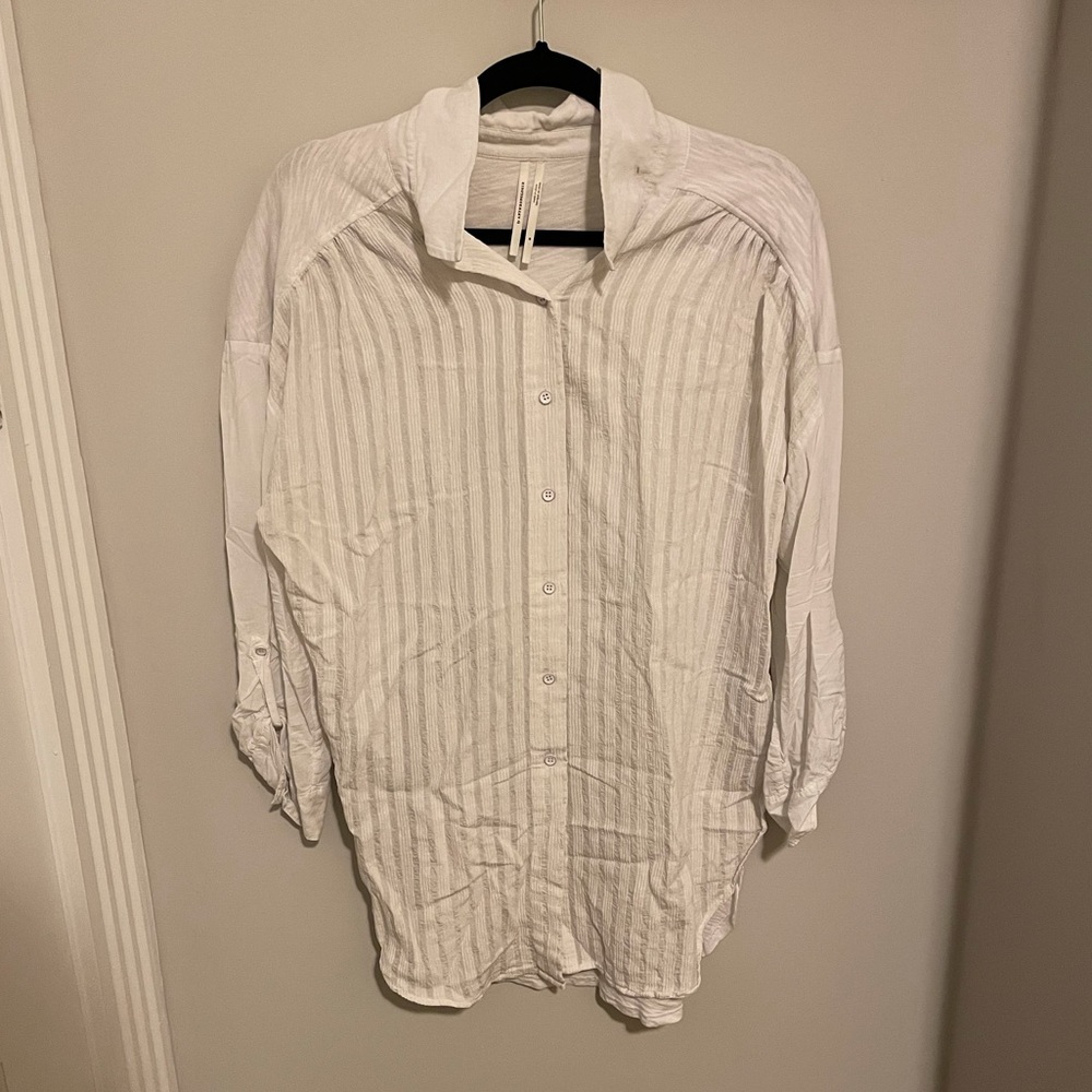 Anthropologie white textured tunic
